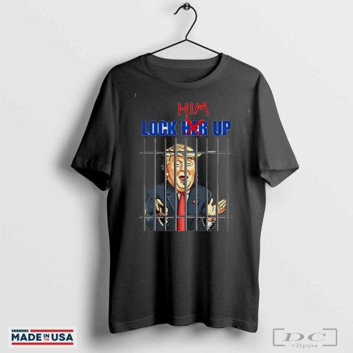 34 felony Donald Trump lock him up caricature shirt