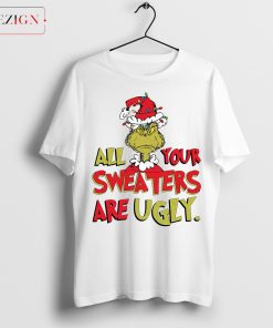 Funny Christmas Character T-Shirt – Green Guy & Ugly Sweater Png USA