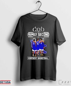 Antonio Reeves Reed Sheppard and Tre Mitchell God first family second then Kentucky men’s basketball signature shirt