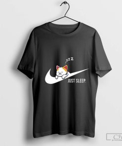 Cat just sleep logo shirt