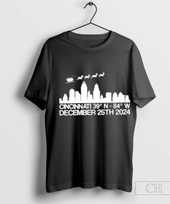 Cincinnati’s Coordinates for Santa t shirt