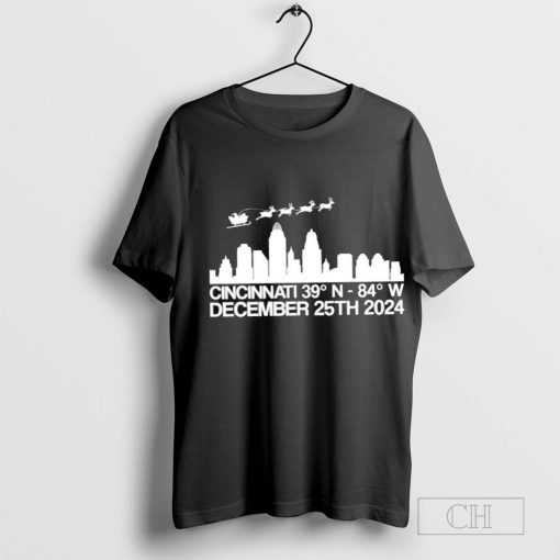 Cincinnati’s Coordinates for Santa t shirt