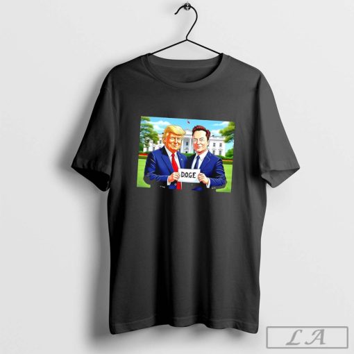 DOGE Trump and Elon with White House art shirt