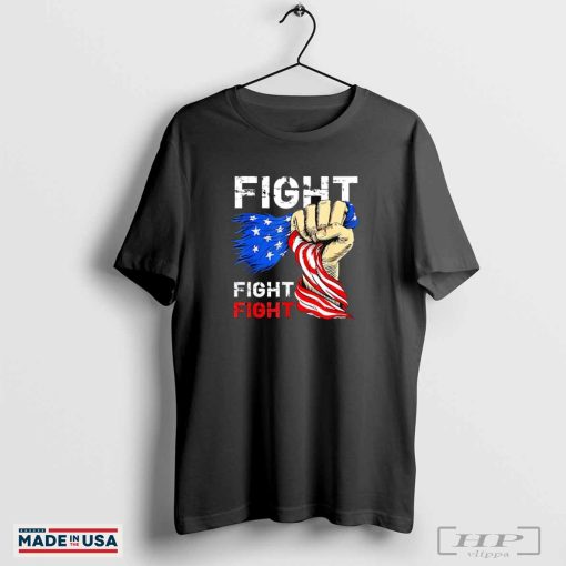 Fight Fight Fight Trump Holding USA Flag Shirt