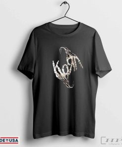 Korn Skeleton Fingers Logo New Black T-Shirt