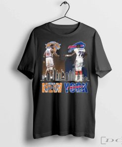 New York Knicks Patrick Ewing Buffalo Bills Famer Bruce Smith T-Shirt