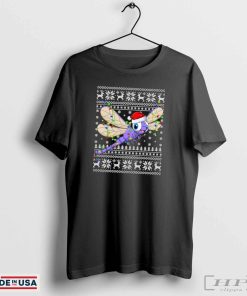 Santa hat dragonfly Christmas gift sueded shirt