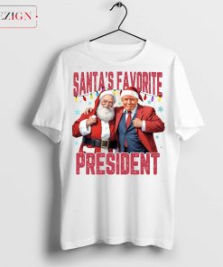 Santa_s Favorite President Trump 2024 Shirt, Humorous Trump Christmas Shirt, Donald Trump 47th President Christmas Shirt, Trump Xmas Tee