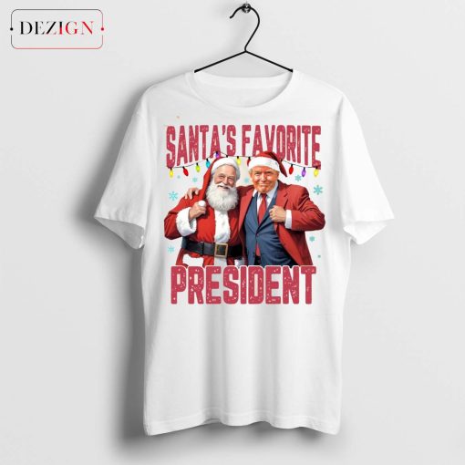 Santa_s Favorite President Trump 2024 Shirt, Humorous Trump Christmas Shirt, Donald Trump 47th President Christmas Shirt, Trump Xmas Tee