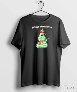 Spruce Springsteen Christmas Tree playing guitar shirt