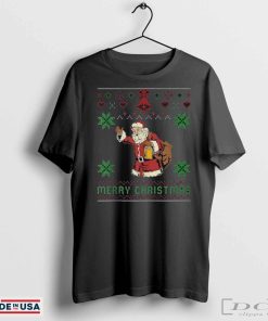 Ugly Christmas Sweater Santa Merry Christmas Long Sleeve T-Shirt