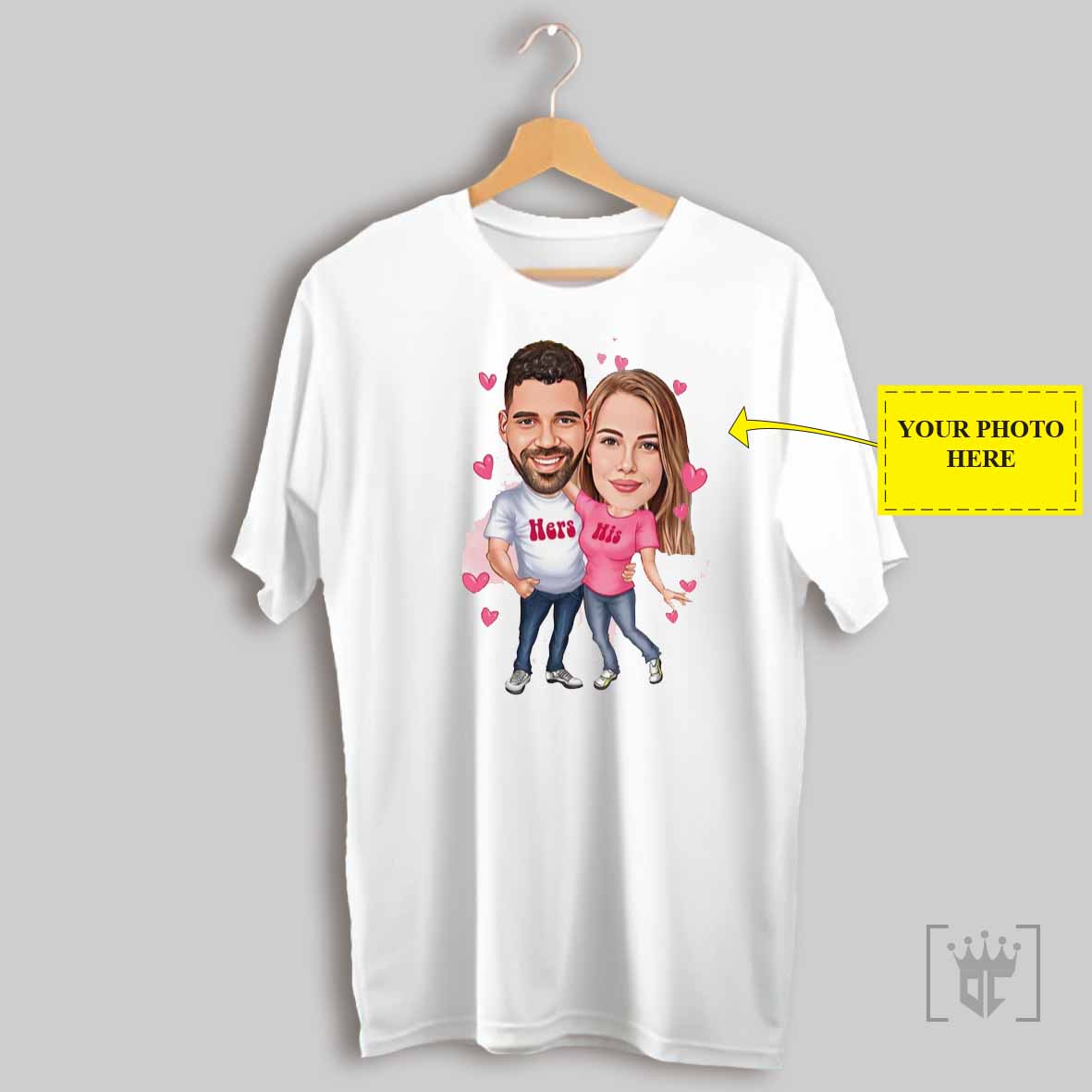 Custom Couple Cartoon Portrait T Shirt