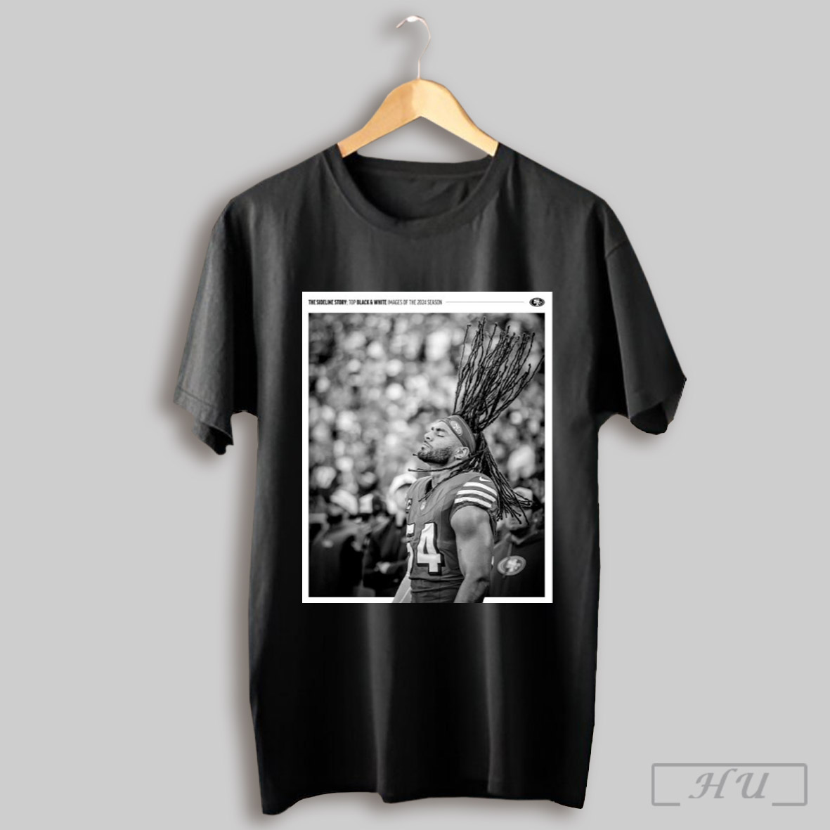 Official Poster San Francisco 49ers Fred Warner The Sideline Story Top Black And White Images Of The 2024 Season Shirt