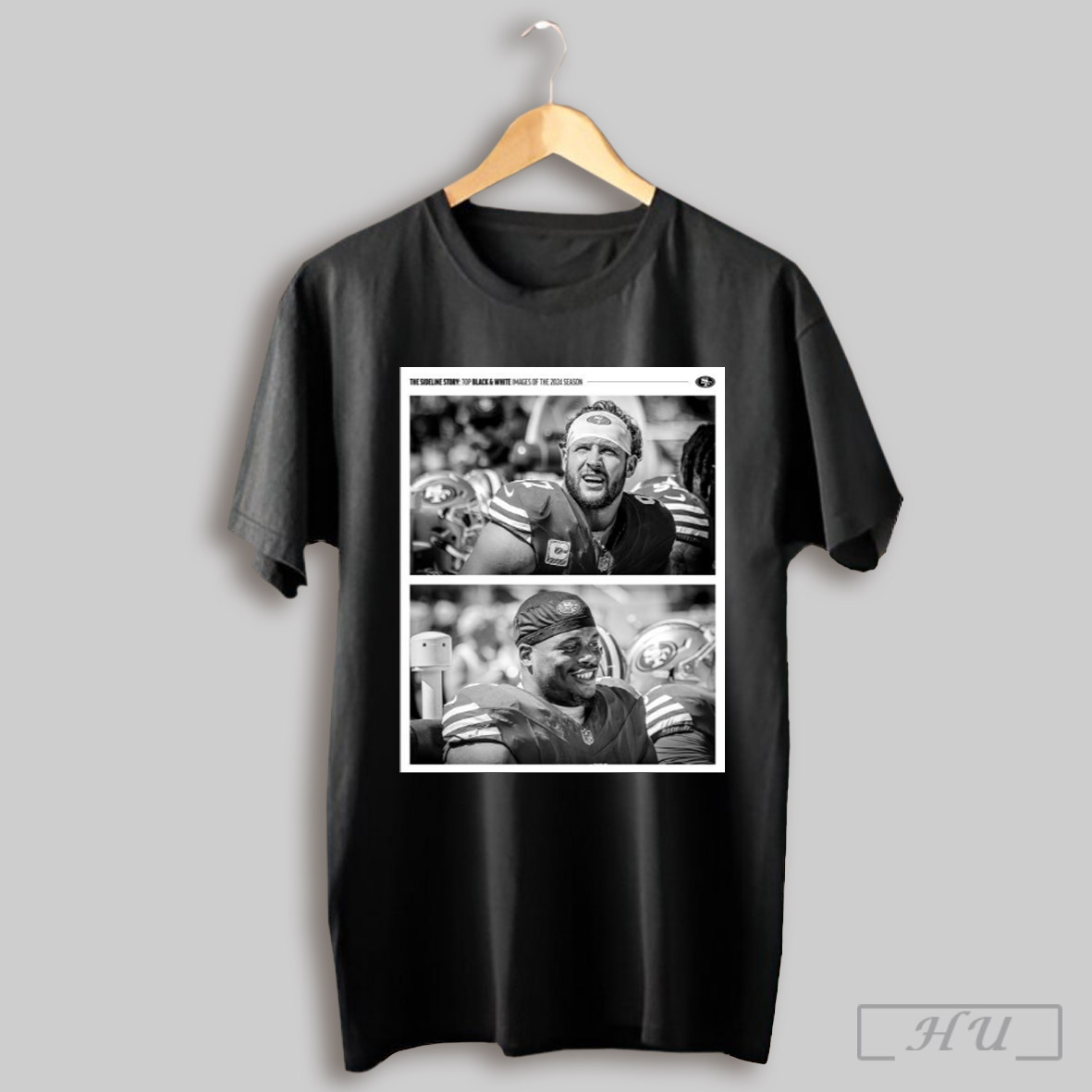 Official Poster San Francisco 49ers Nick Bosa The Sideline Story Top Black And White Images Of The 2024 Season Shirt