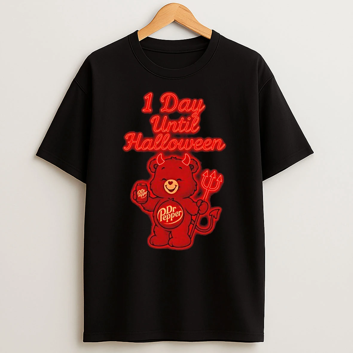 Devil Bear Dr Pepper 1 Day Until Halloween Tshirt Hoodie