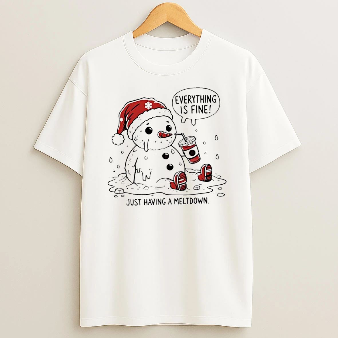 Everything Is Fine Meltdown Christmas Tshirt Hoodie