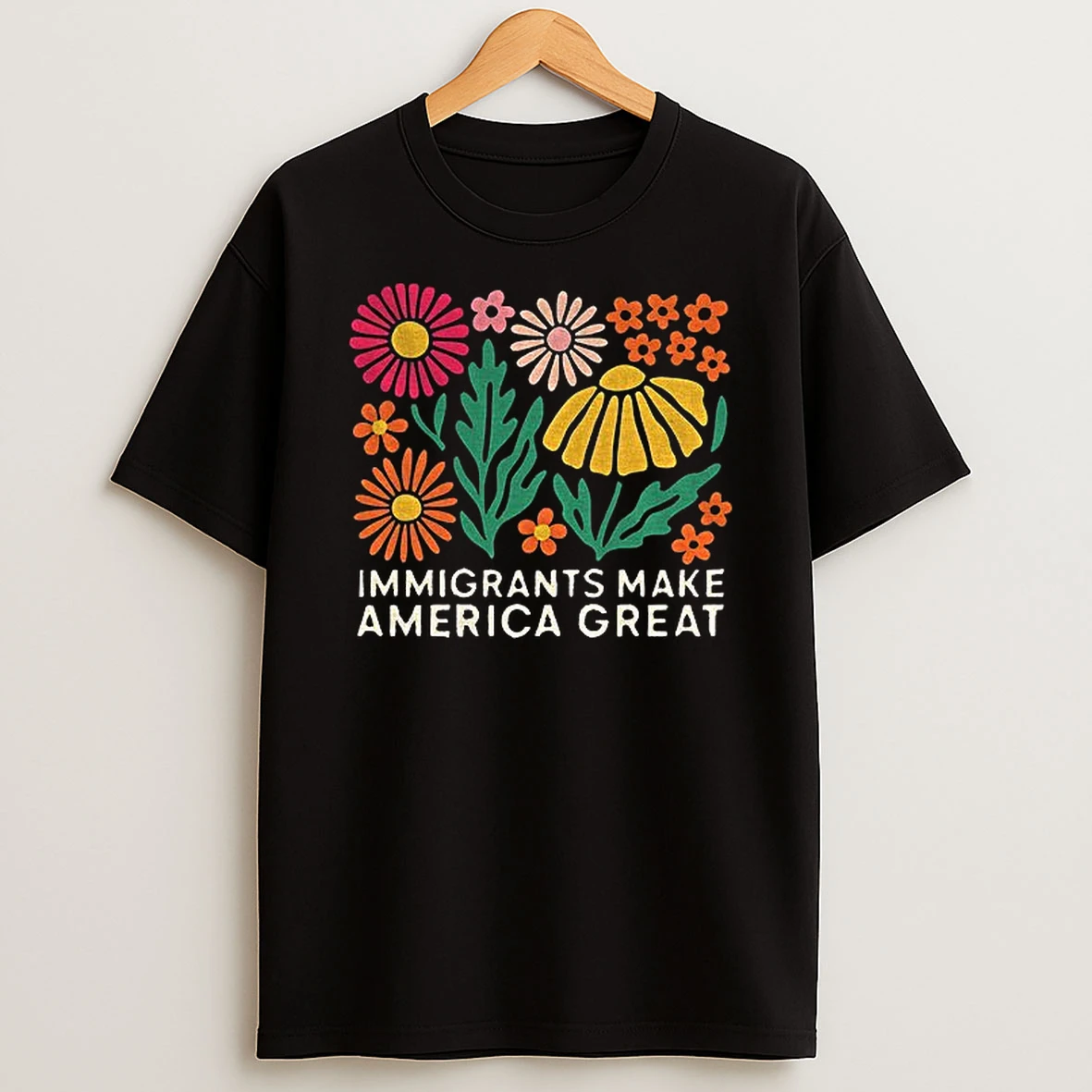 Floral Immigrants Make America Great Tshirt Hoodie
