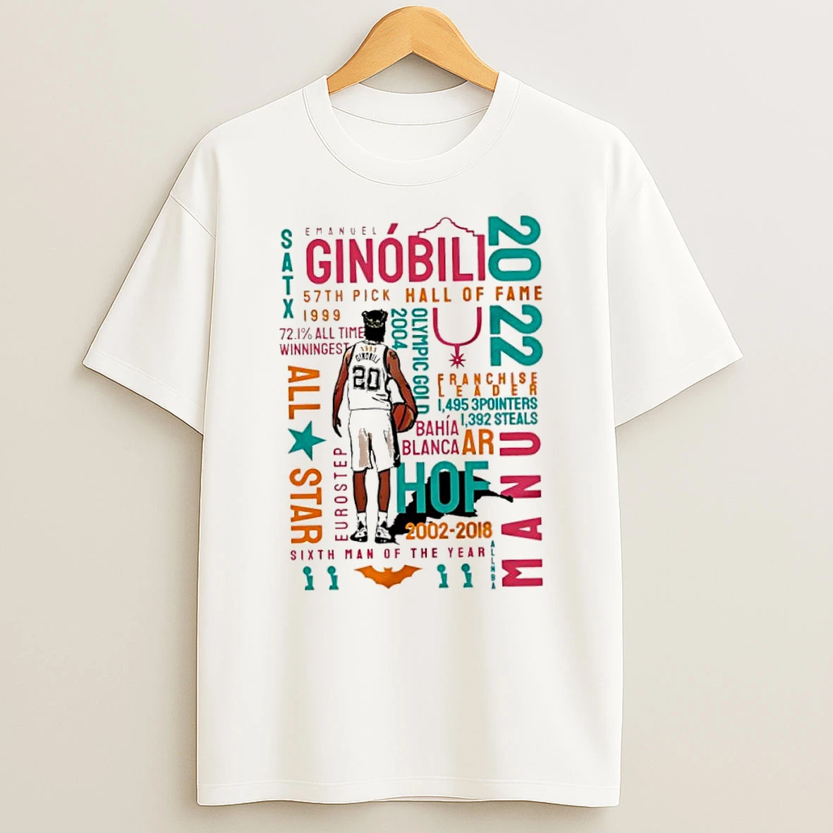 Ginobili Hof Fiesta Cloud Football Tshirt Hoodie