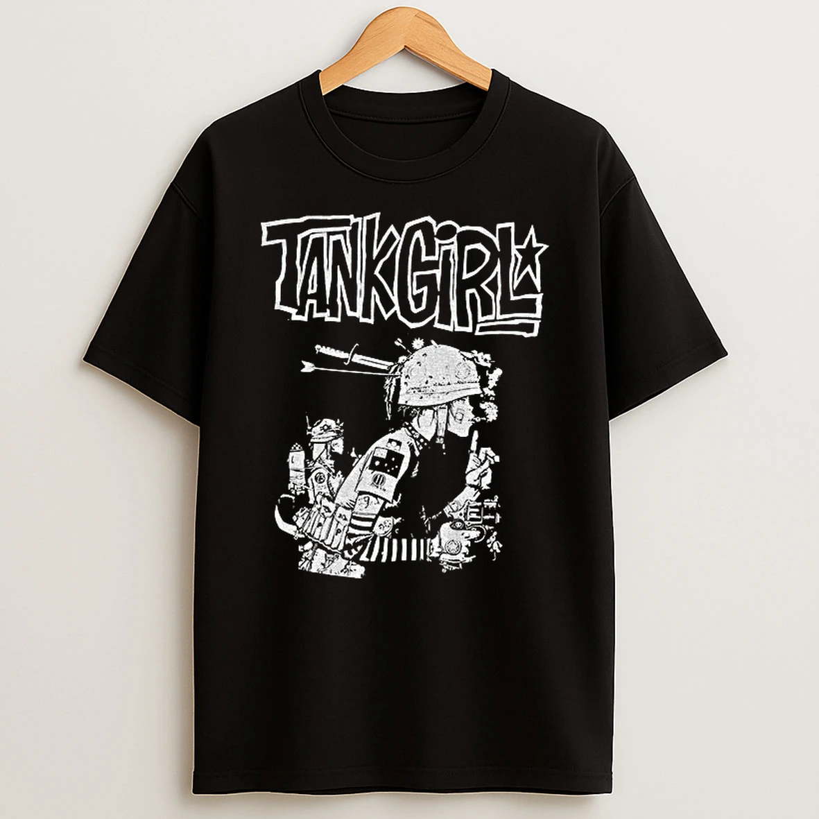 Gorillaz Tank Girl Music Black And White Graphic Tshirt Hoodie