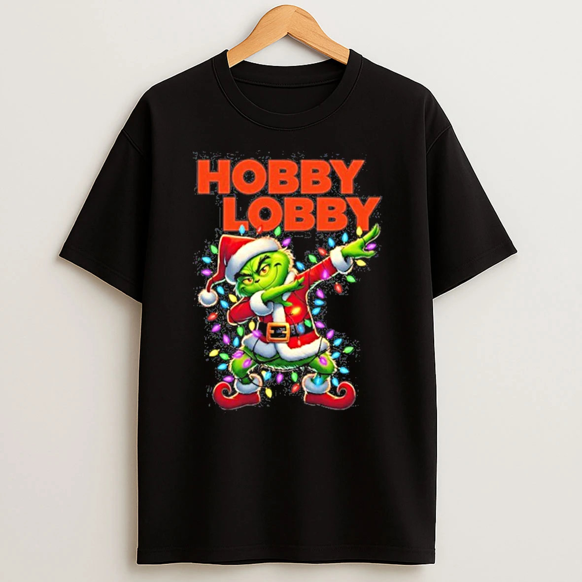 Hobby Lobby Logo X Grinch Dabbing Light Christmas Tshirt Hoodie