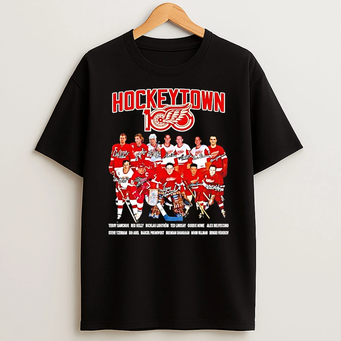 Hockeytown Detroit Red Wings Players Signature Tshirt Hoodie