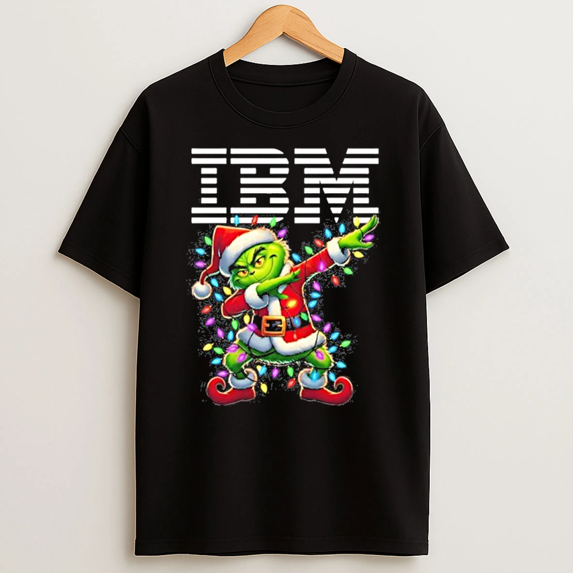 Ibm Logo X Grinch Dabbing Light Christmas Tshirt Hoodie