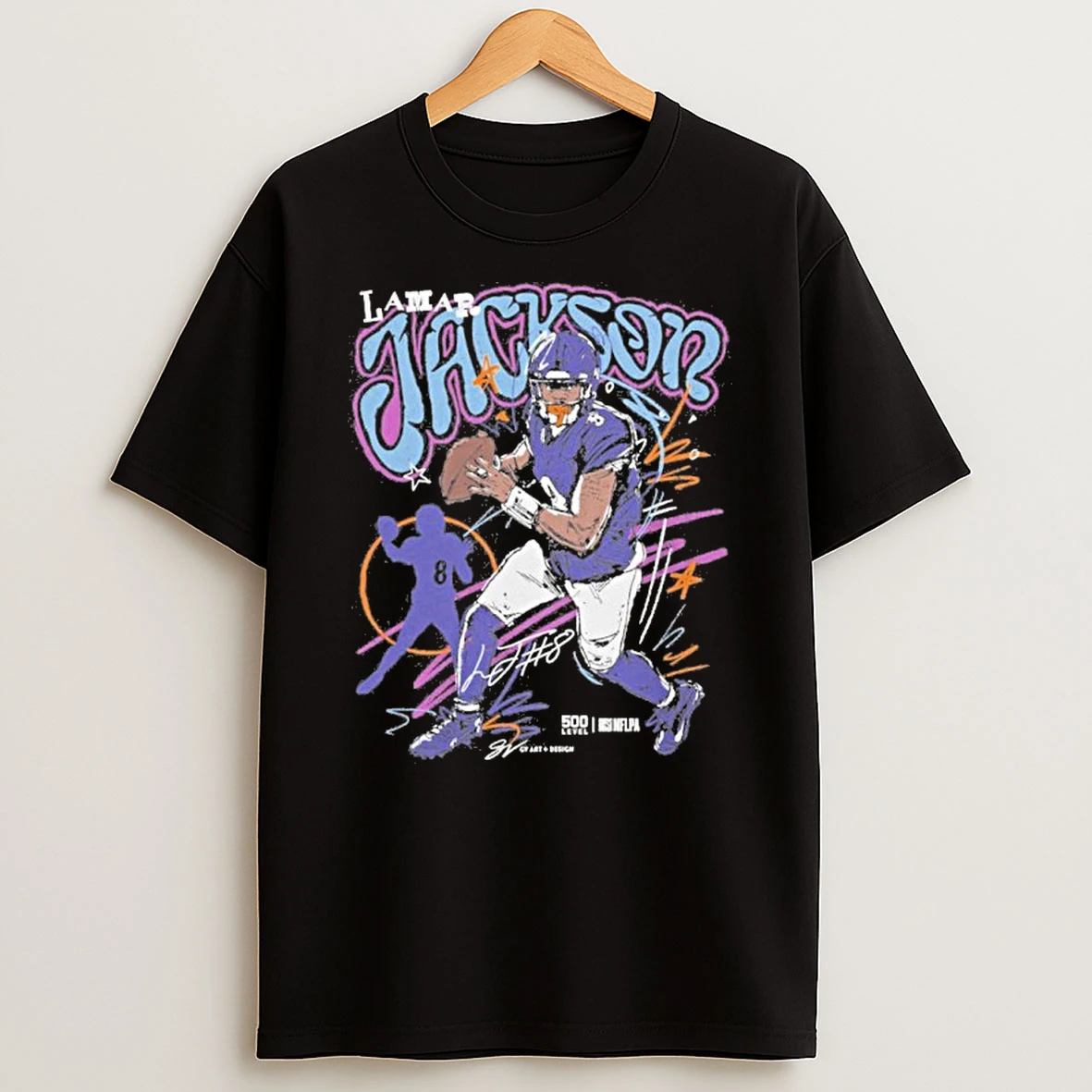 Lamar Jackson Baltimore Ravens Scribble Tshirt Hoodie