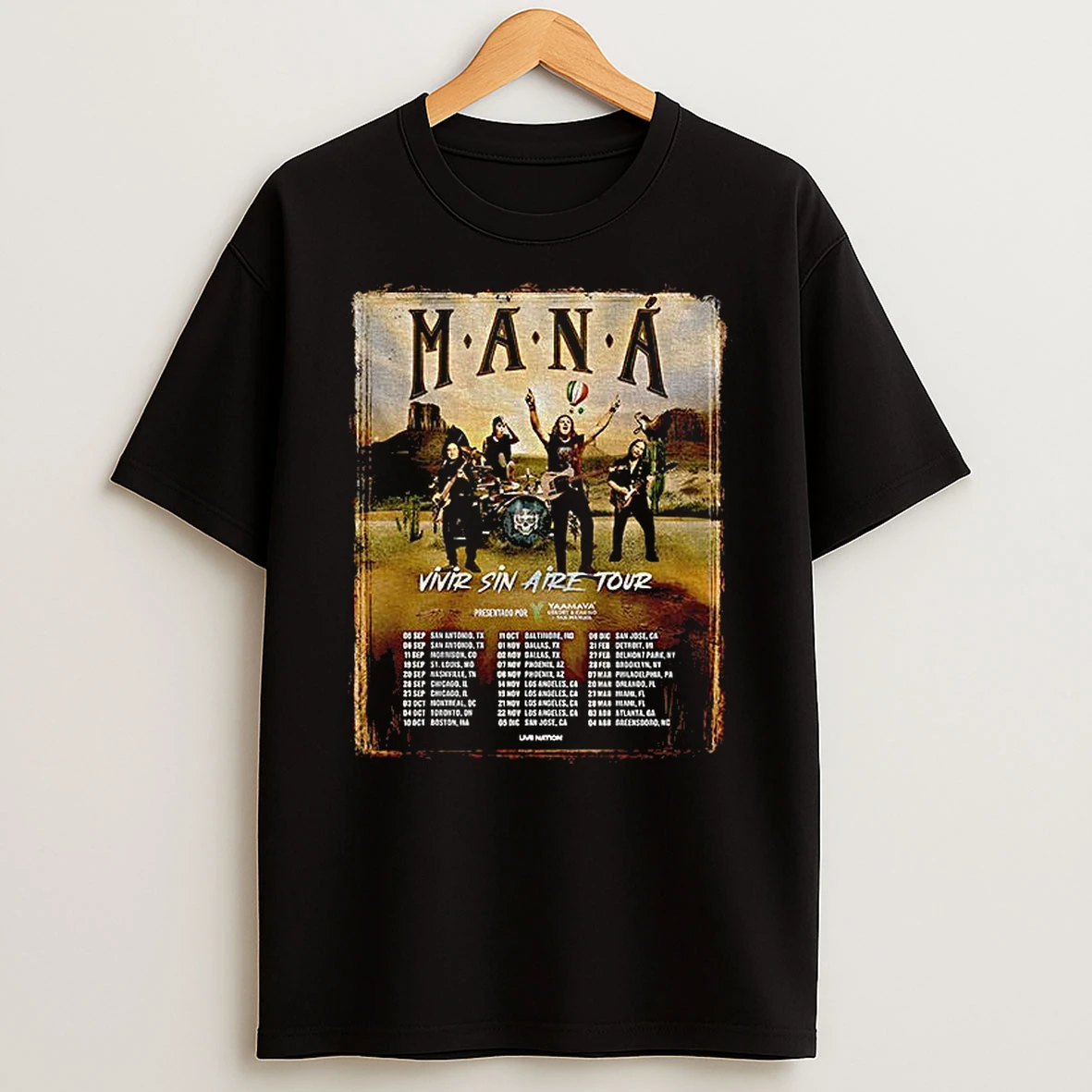 Mana Tour 2025 Vivir Sin Aire Tour Schedule Tshirt Hoodie