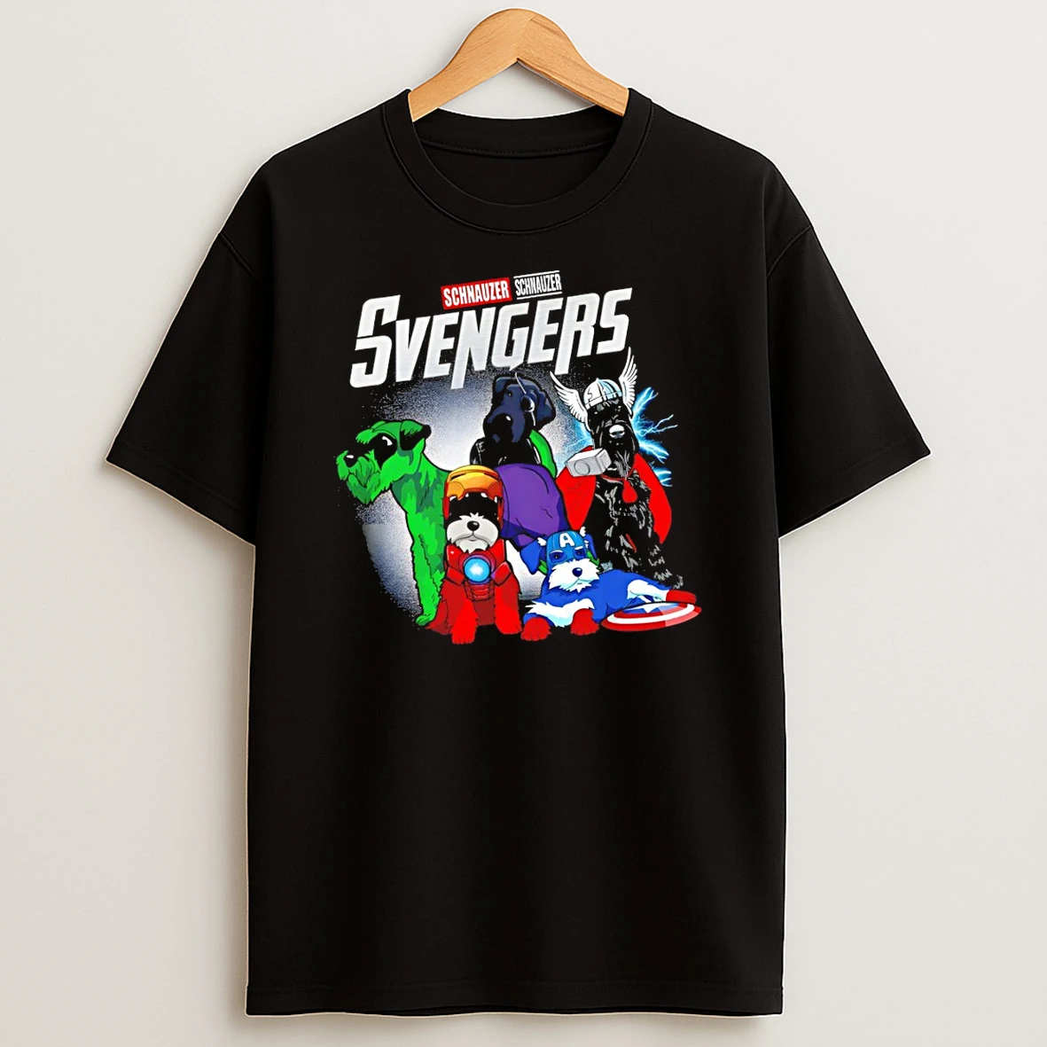 Marvel Schnauzer Avengers Superhero Dog Tshirt Hoodie