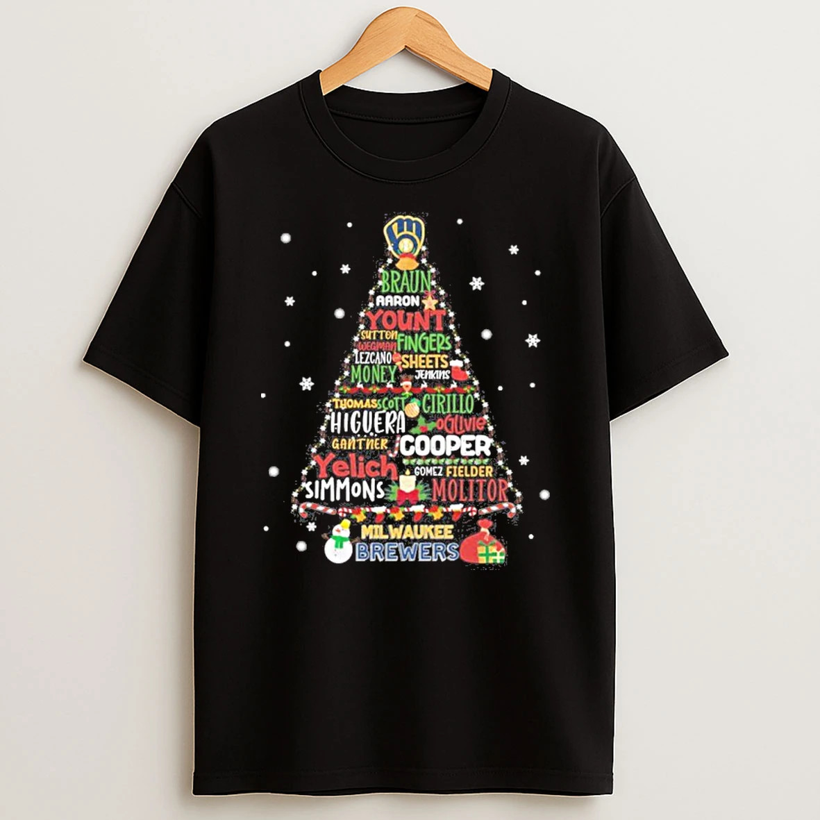 Milwaukee Brewers Christmas Tree Tshirt Hoodie