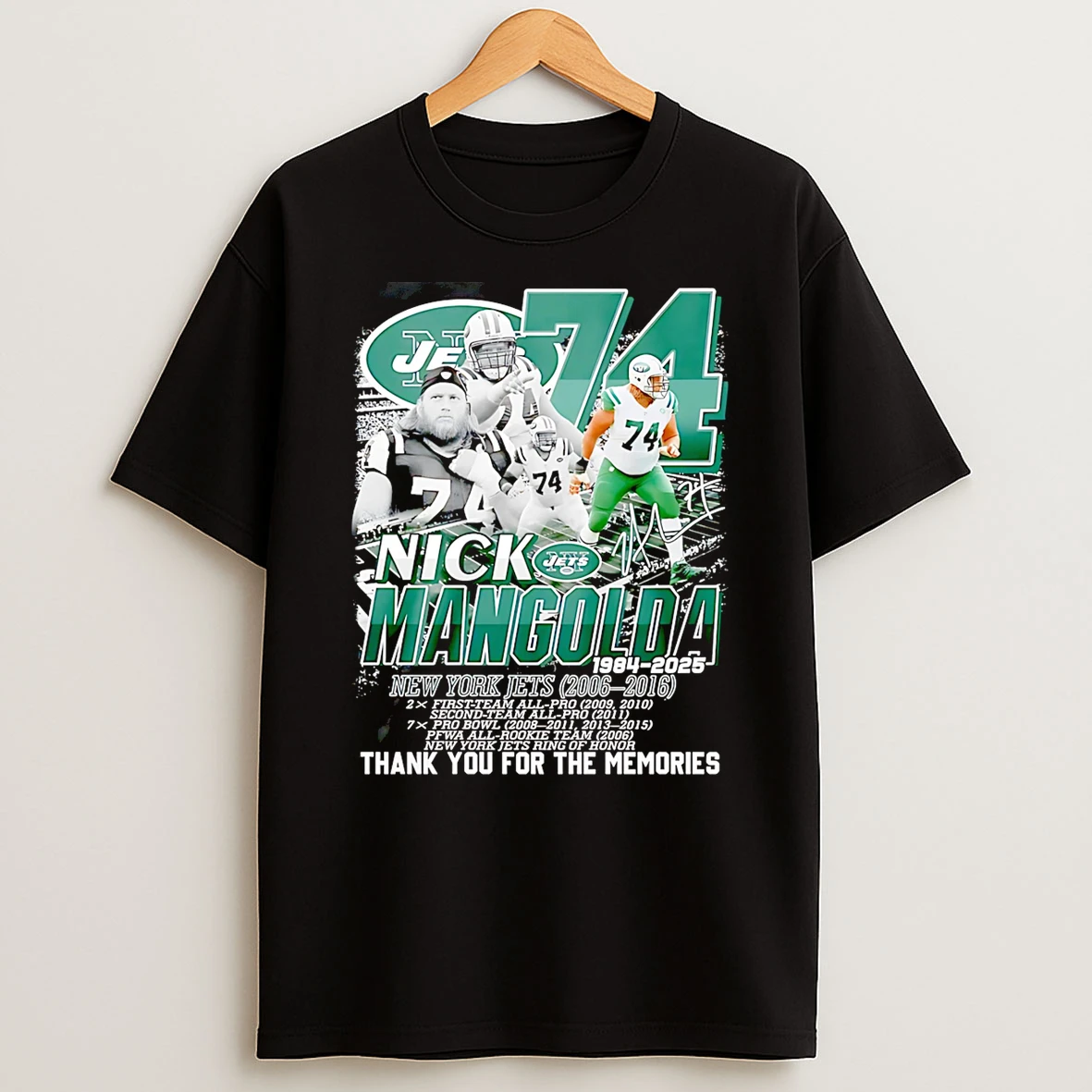 Nick Mangold 1984 2025 New York Jets 2006 2016 Thank You For The Memories Tshirt Hoodie