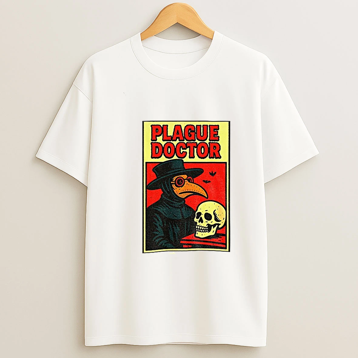 Plague Doctor Spooky Mask Comic Style Gothic Horror Halloween Tshirt Hoodie