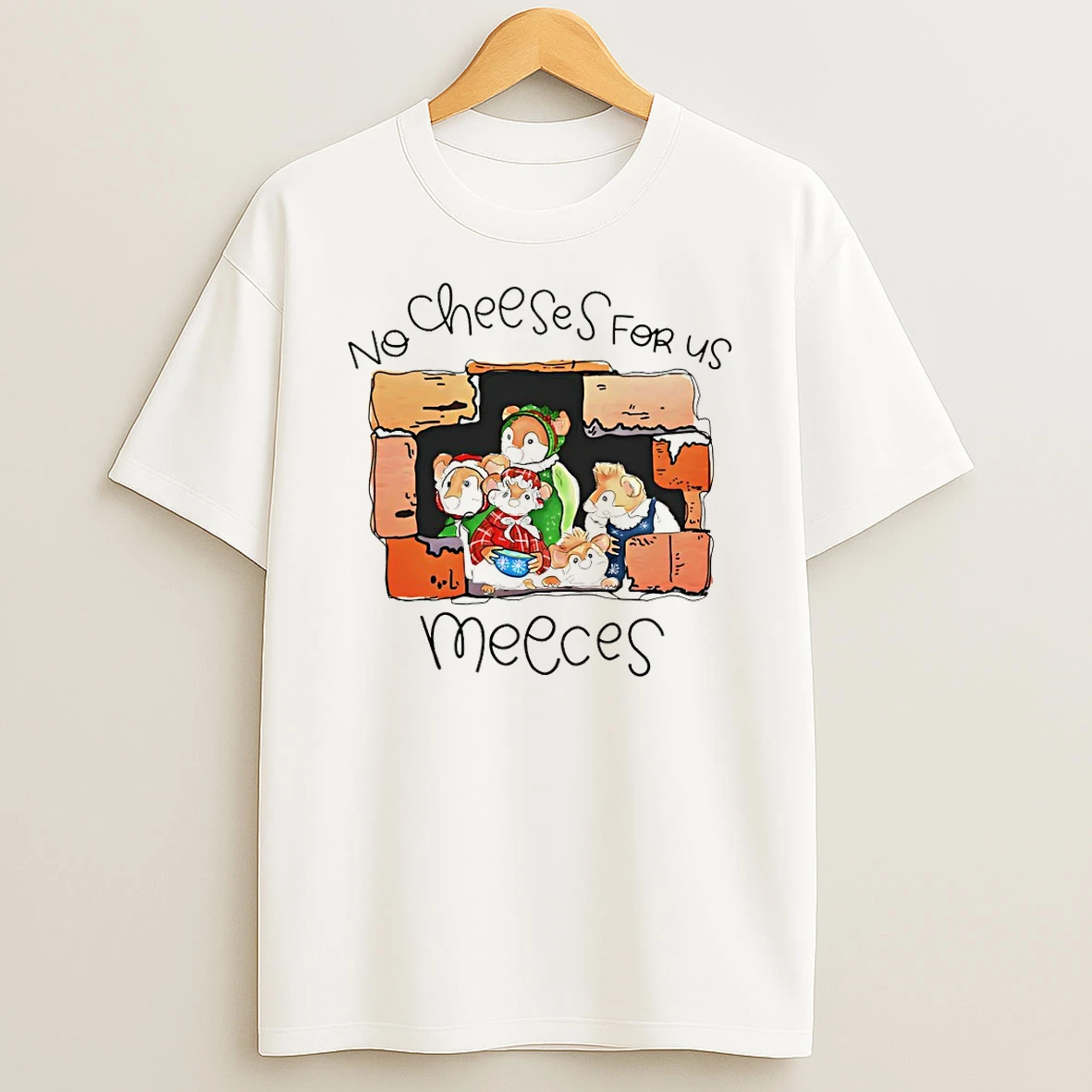 Vintage Mice No Cheeses For Us Meeces Mickeys Merry Xmas Tshirt Hoodie