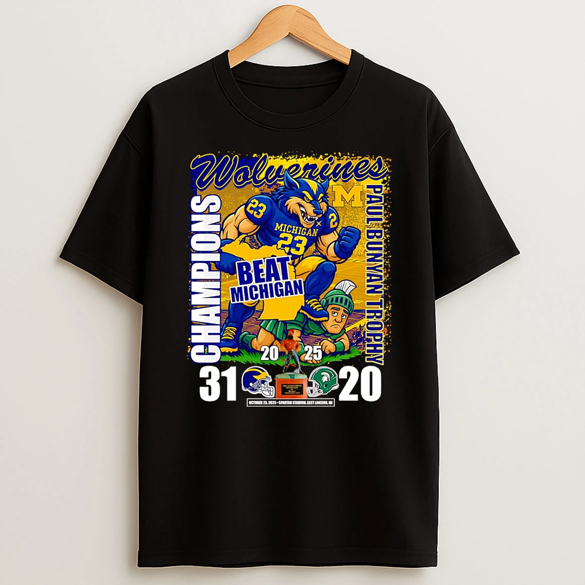 Wolverines Beat Michigan Paul Bunyan Trophy Champions Mascot Tshirt Hoodie