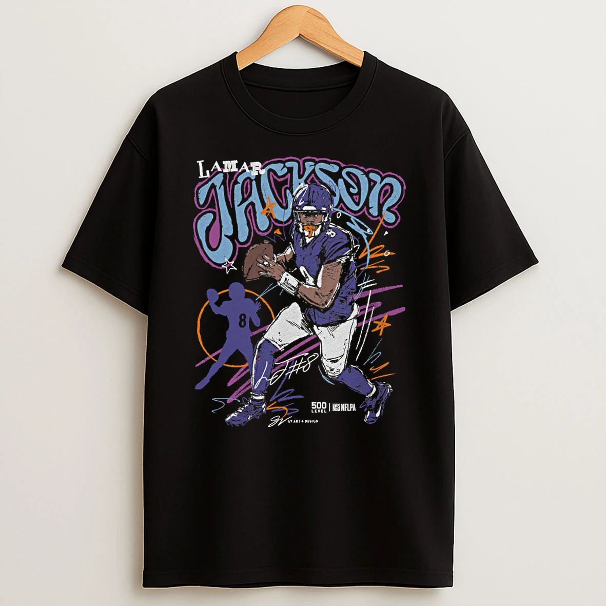 Lamar Jackson T Shirt Baltimore Nflpa Gv Art 01 Tshirt Hoodie