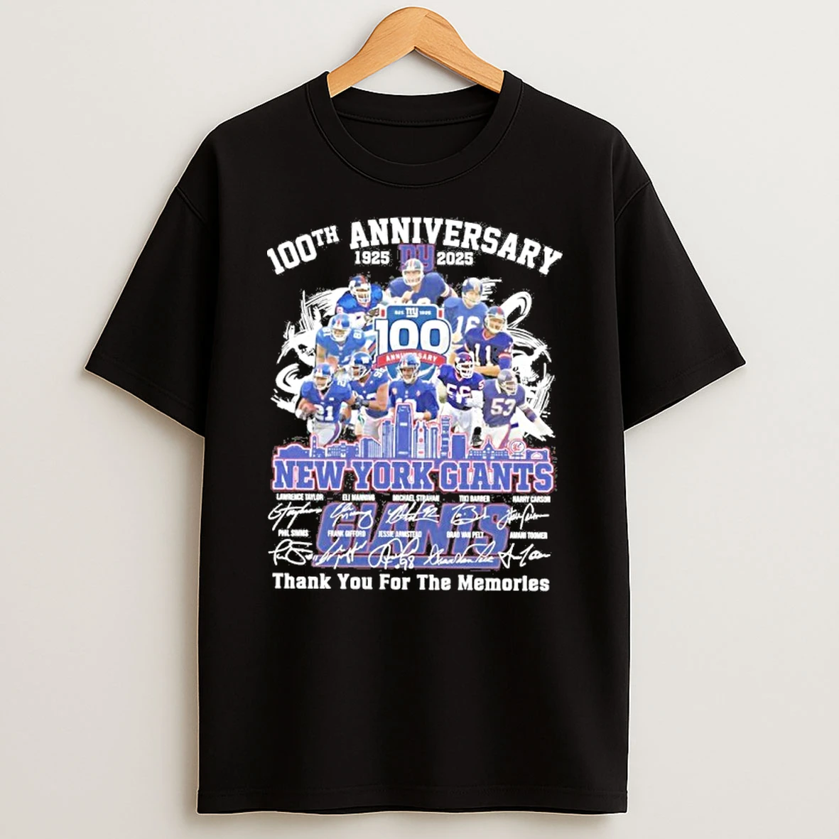 100th Anniversary 1925 2025 New York Giants Football Team Signature Tshirt Hoodie