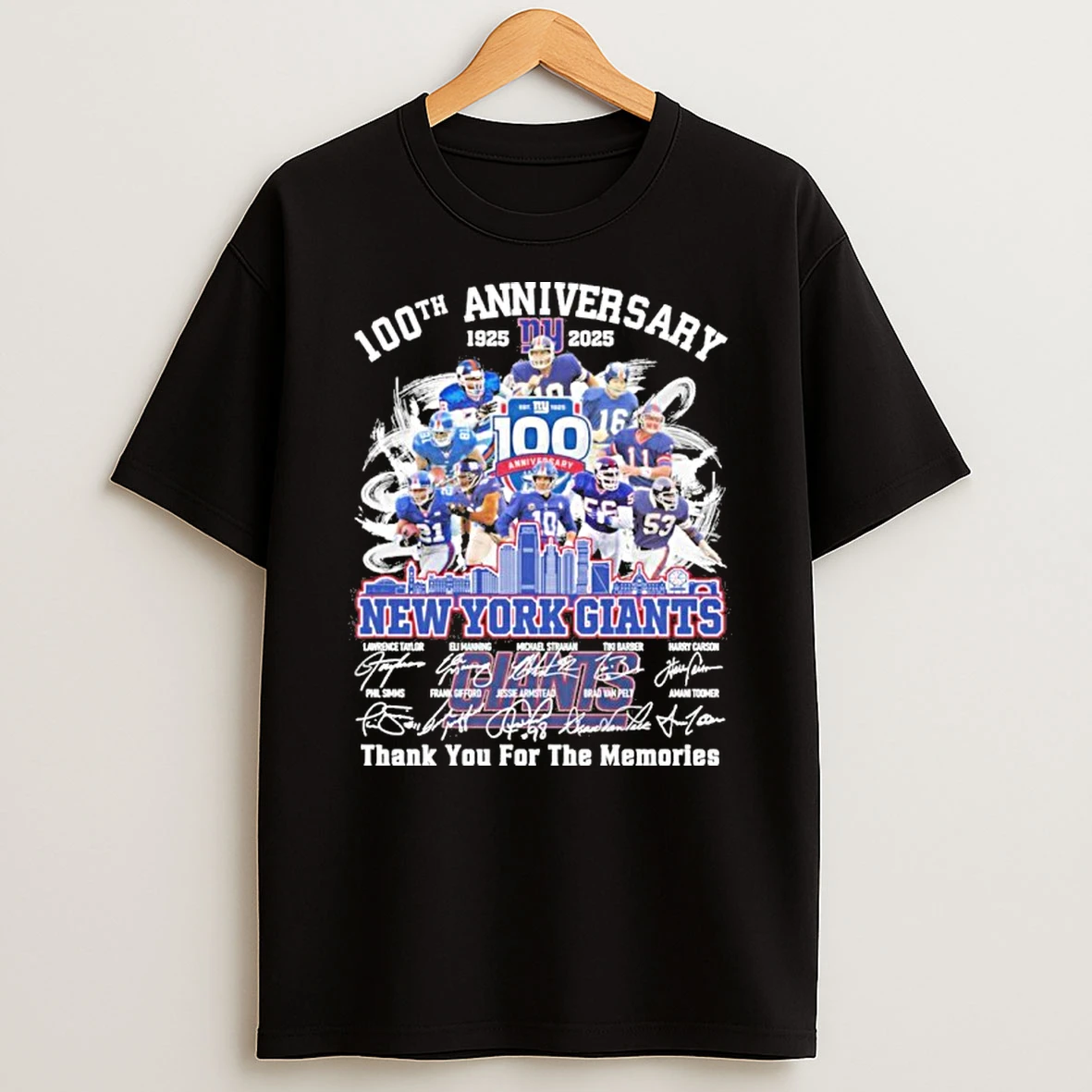 100th Anniversary 1925 2025 New York Giants Teams Signatures Tshirt Hoodie