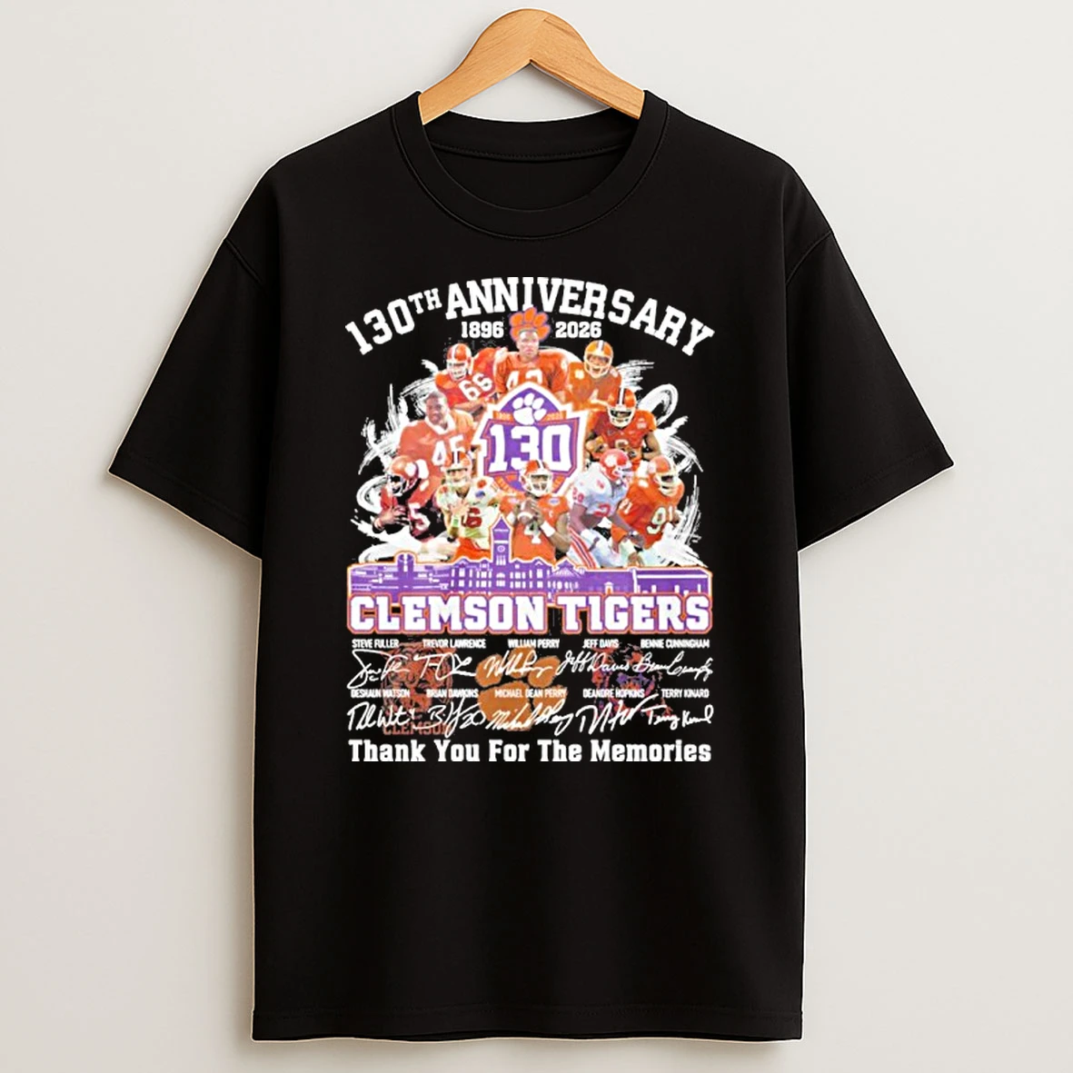 130th Anniversary 1896 2026 Clemson Tigers Team Signatures Tshirt Hoodie