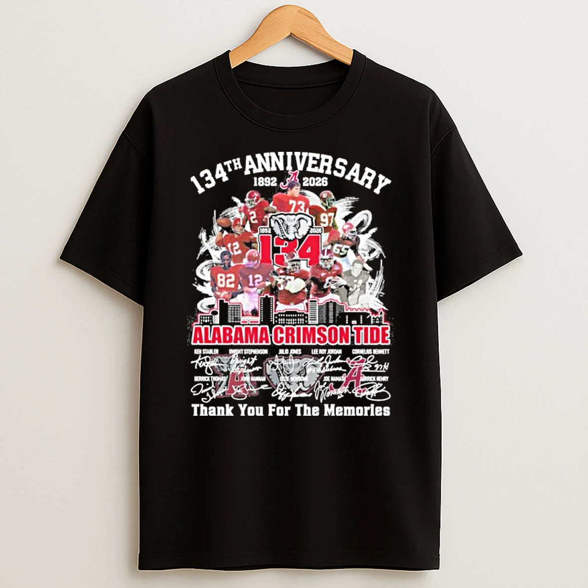 134th Anniversary 1892 2026 Alabama Crimson Tide Teams Signatures Tshirt Hoodie