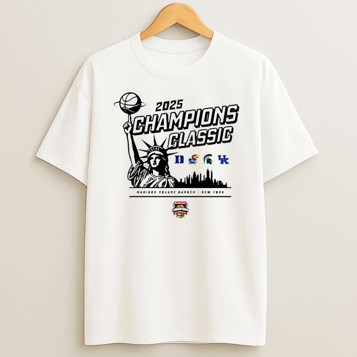 2025 Champions Classic Duke Kansas Michigan State And Kentucky Madison Square Garden New York Tshirt Hoodie