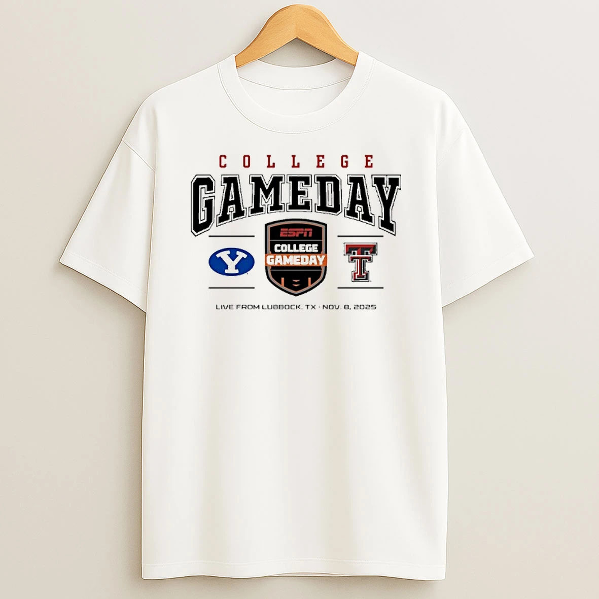 2025 College Gameday Texas Tech Vs Byu Cougars Logo Tshirt Hoodie