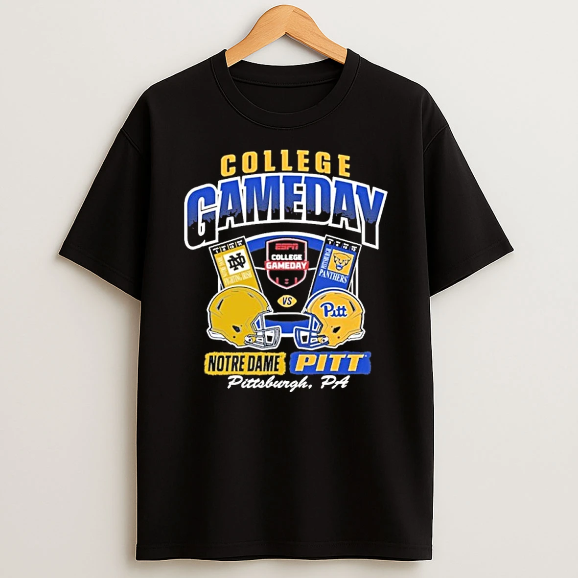 2025 College Gameday Pitt Panthers Vs Notre Dame Ticket Matchup Tshirt Hoodie