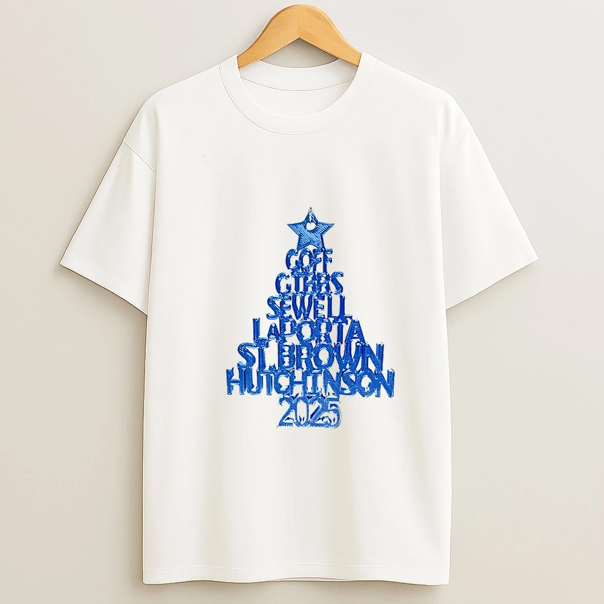 2025 Detroit Lions Christmas Tree Tshirt Hoodie