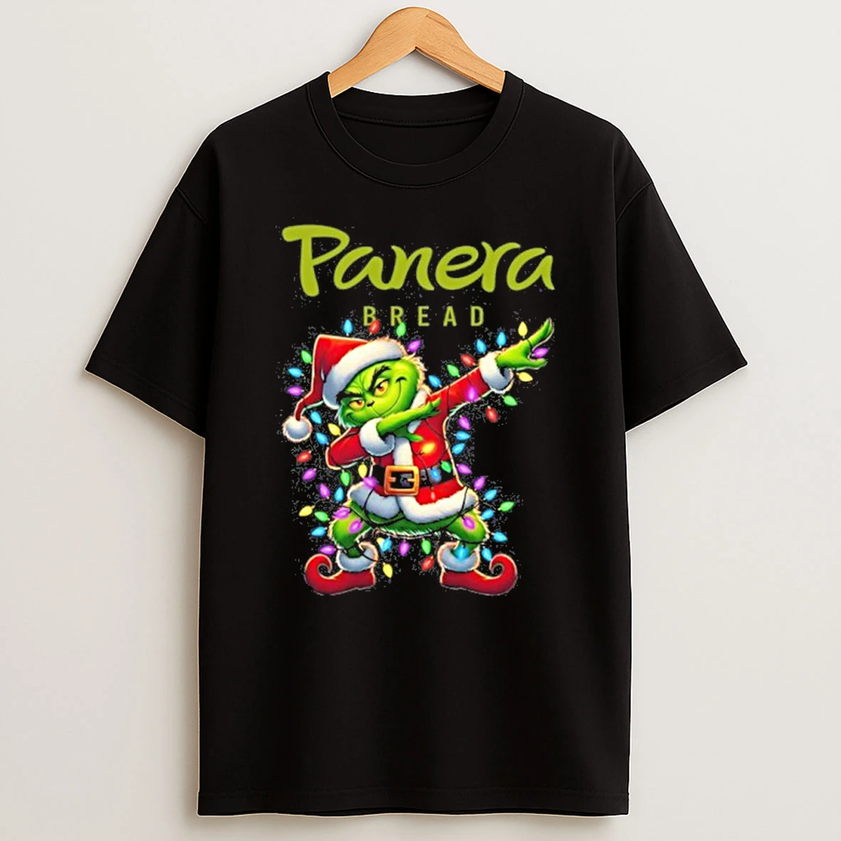 2025 Panera Bread X Santa Grinch Dabbing Light Tshirt Hoodie