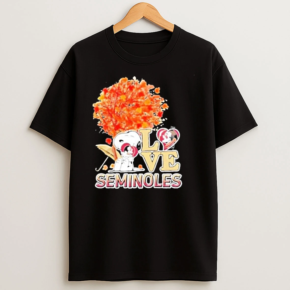 2025 Peanuts Snoopy Hug Heart I Love Florida State Seminoles Tshirt Hoodie