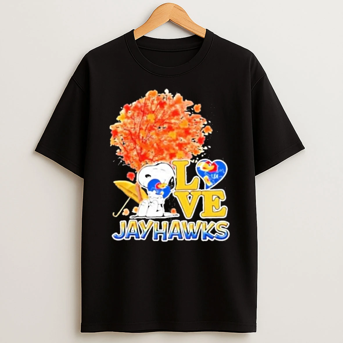 2025 Peanuts Snoopy Hug Heart I Love Kansas Jayhawks Tshirt Hoodie