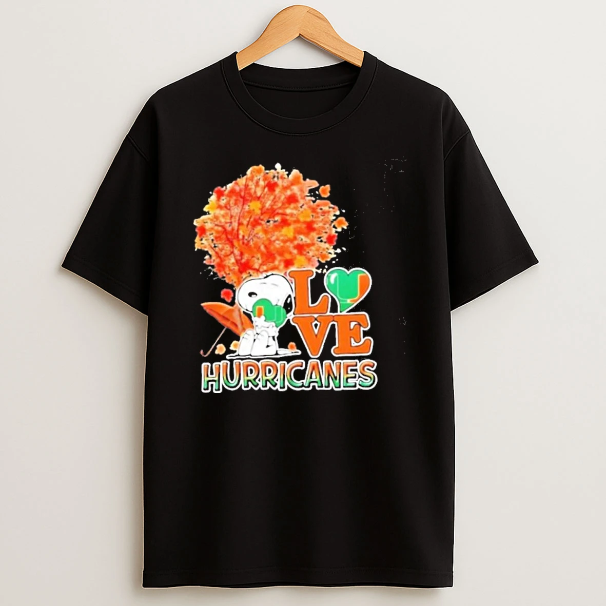 2025 Peanuts Snoopy Hug Heart I Love Miami Hurricanes Tshirt Hoodie