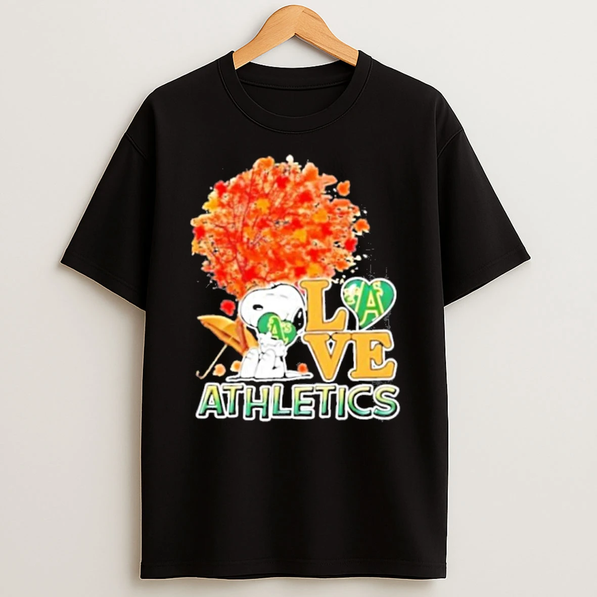 2025 Peanuts Snoopy Hug Heart I Love Oakland Athletics Tshirt Hoodie