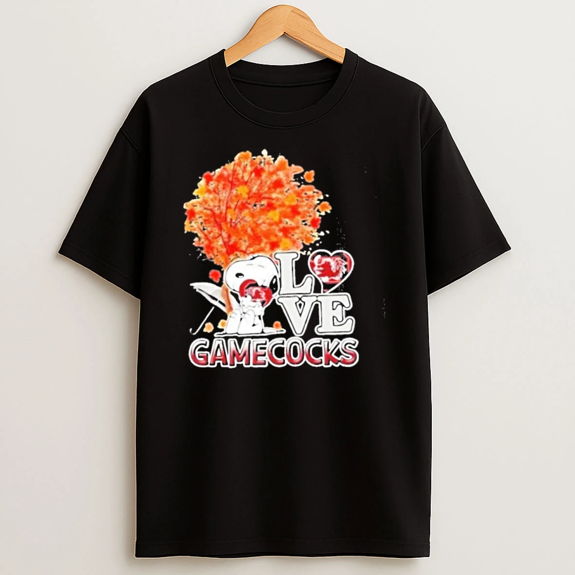 2025 Peanuts Snoopy Hug Heart I Love South Carolina Gamecocks Tshirt Hoodie
