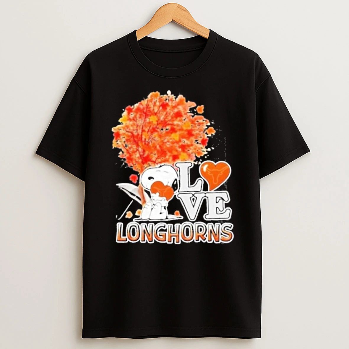 2025 Peanuts Snoopy Hug Heart I Love Texas Longhorns Tshirt Hoodie